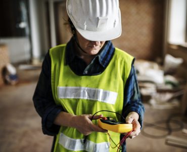 Eletrician working house repair installation